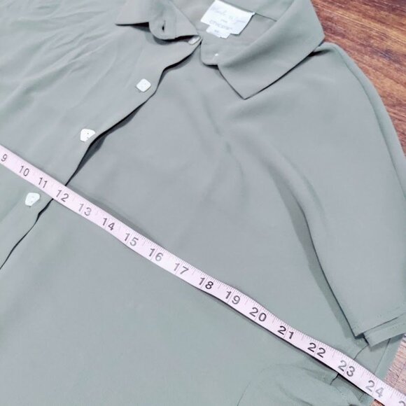 Marla Wynne for Chico's Sheer Lagenlook Gauzy Chiffon Tie-Front Tunic Gray XS-L - Picture 11 of 12